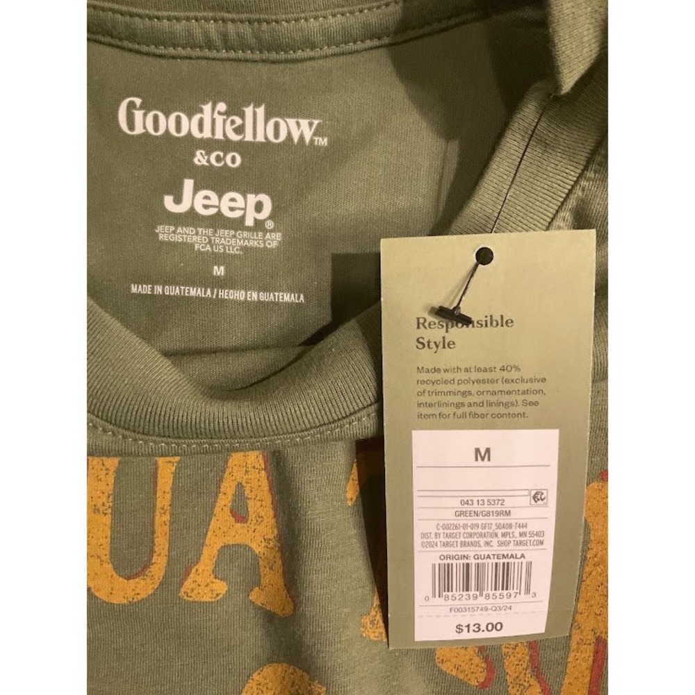 NWT‎ Goodfellow & Co Men's Joshua Tree Jeep Graphic T-Shirt Olive Green Size M - Picture 4 of 7